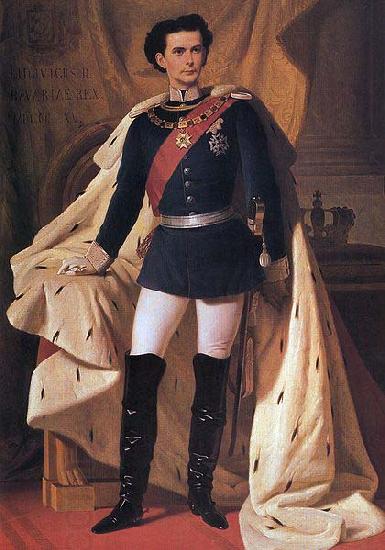 Ferdinand von Piloty King Ludwig II of Bavaria in generals' uniform and coronation robe China oil painting art